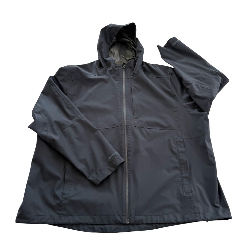 Swiss Tech Jacket Men 2XL Greystone Softshell Hooded Full Zip Rain Coat Gorpcore